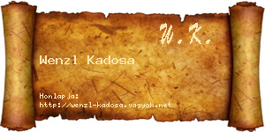 Wenzl Kadosa névjegykártya