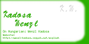 kadosa wenzl business card